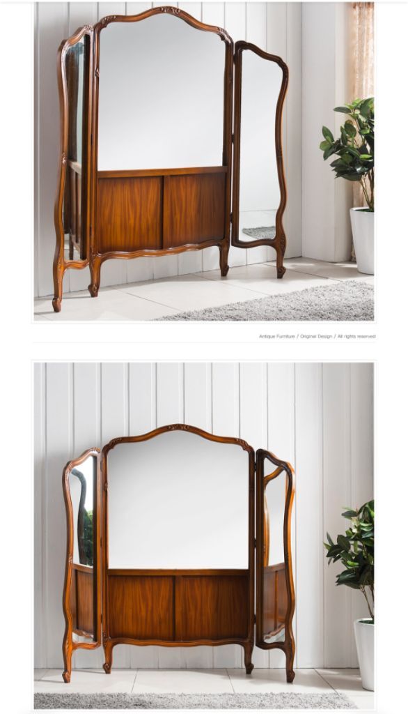 엔틱 우드 전신경 거울--1