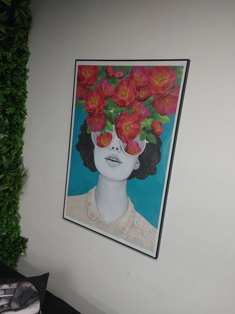 인물추상화 무궁화 장미 꽃 팝아트 감성 그림 대형 액자 이미지