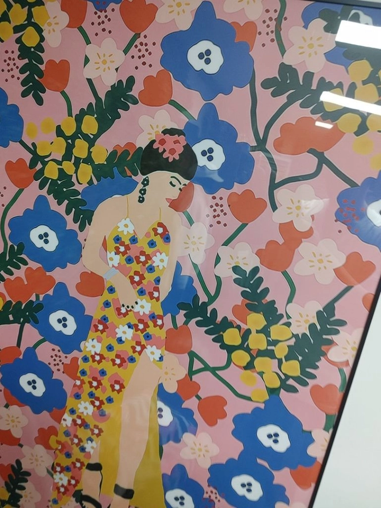 북유럽 신화 여신 꽃그린 팝아트 초대형 그림 액자 이미지
