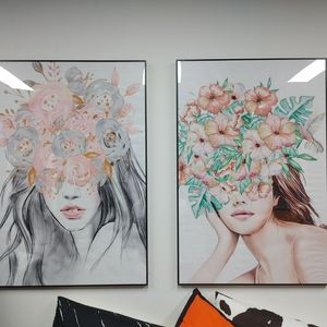 동백꽃 장미 플라워 추상화 감성 그림 가벼운 액자