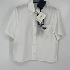 (23S/38 새상품) 프라다 포플린 여성 반팔 셔츠