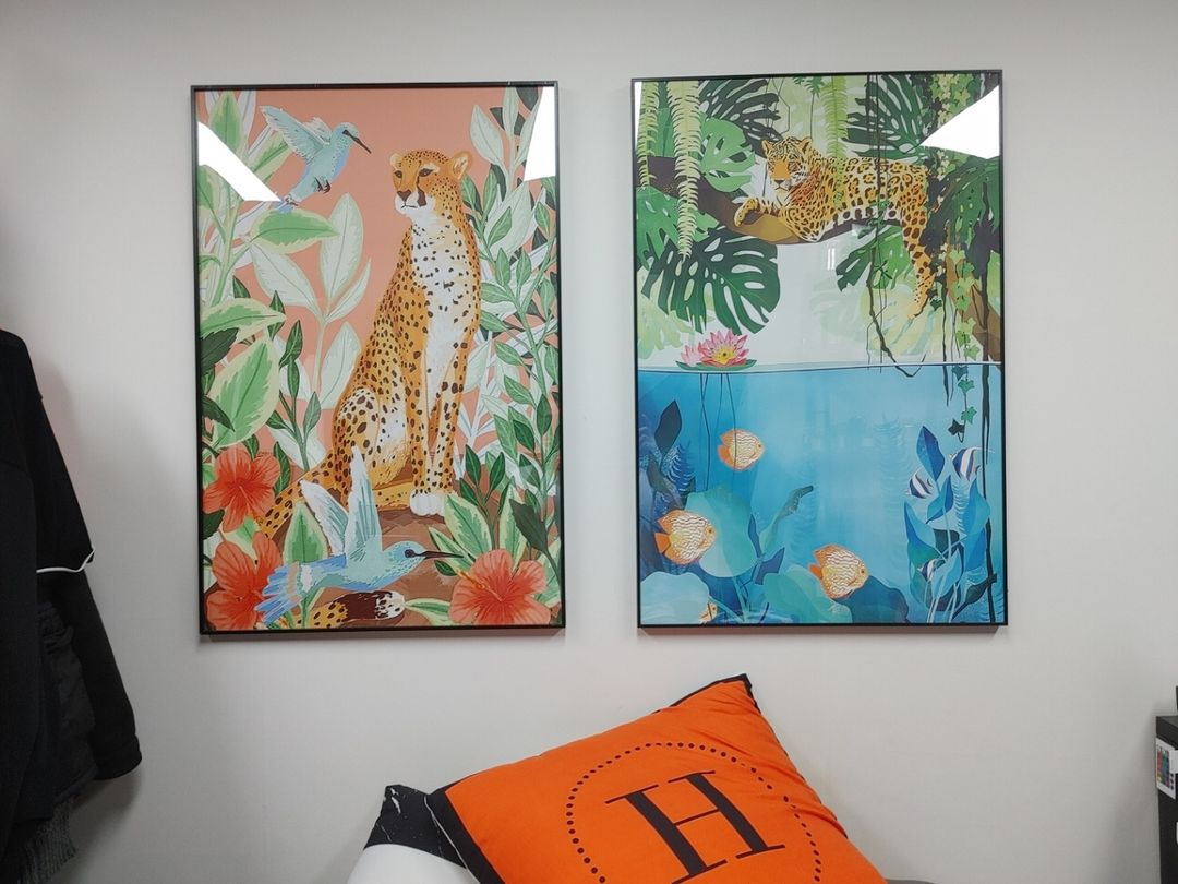 치타 퓨마 수채화 감성 대형 알루미늄 가벼운 액자 | 중고나라 - 안심되는 중고거래, image size:1080x810