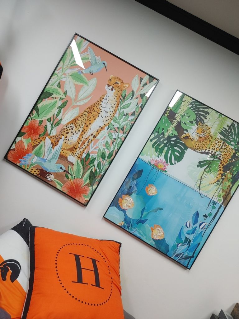 치타 퓨마 수채화 감성 대형 알루미늄 가벼운 액자 | 중고나라 - 안심되는 중고거래, image size:768x1024