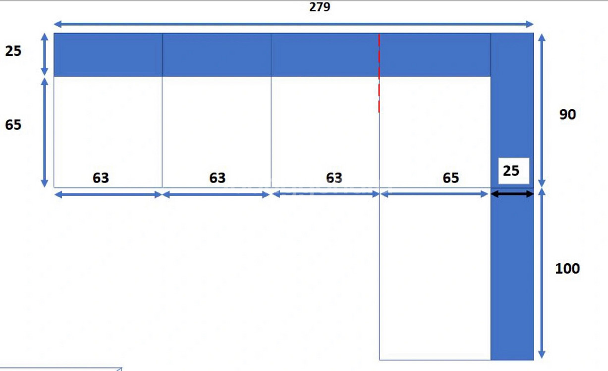 코랄색 벨벳 6인 모듈 소파--1