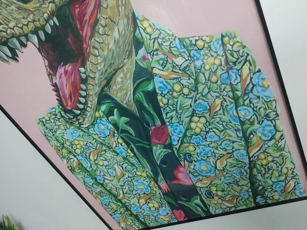 티라노 디자이너 오마쥬 감성 캐릭터 팝아트 그림 액자 이미지