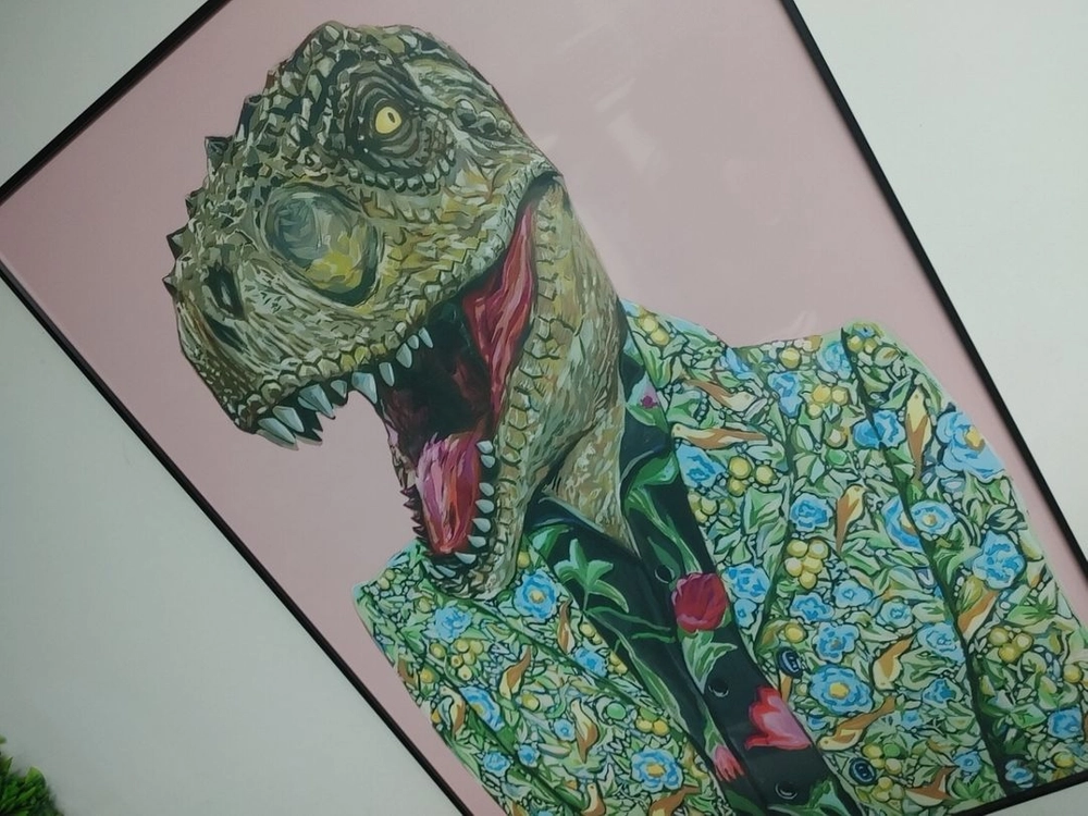 티라노 디자이너 오마쥬 감성 캐릭터 팝아트 그림 액자 이미지
