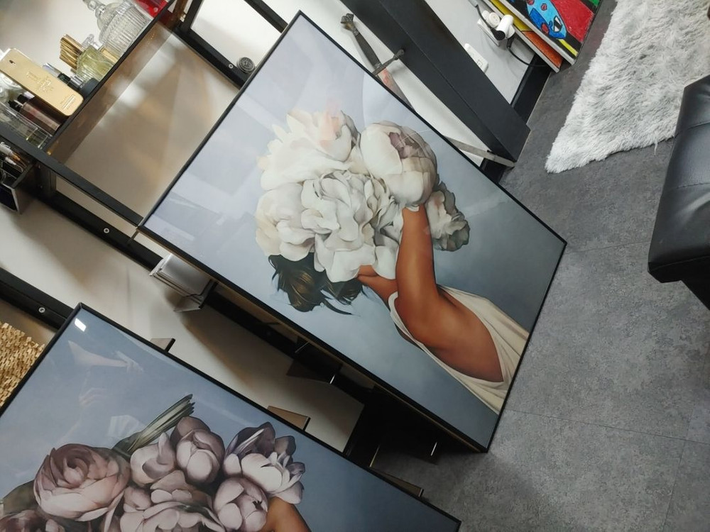 목련 백합 튤립 플라워 여인 오마쥬 추상화 포스트 액자--2