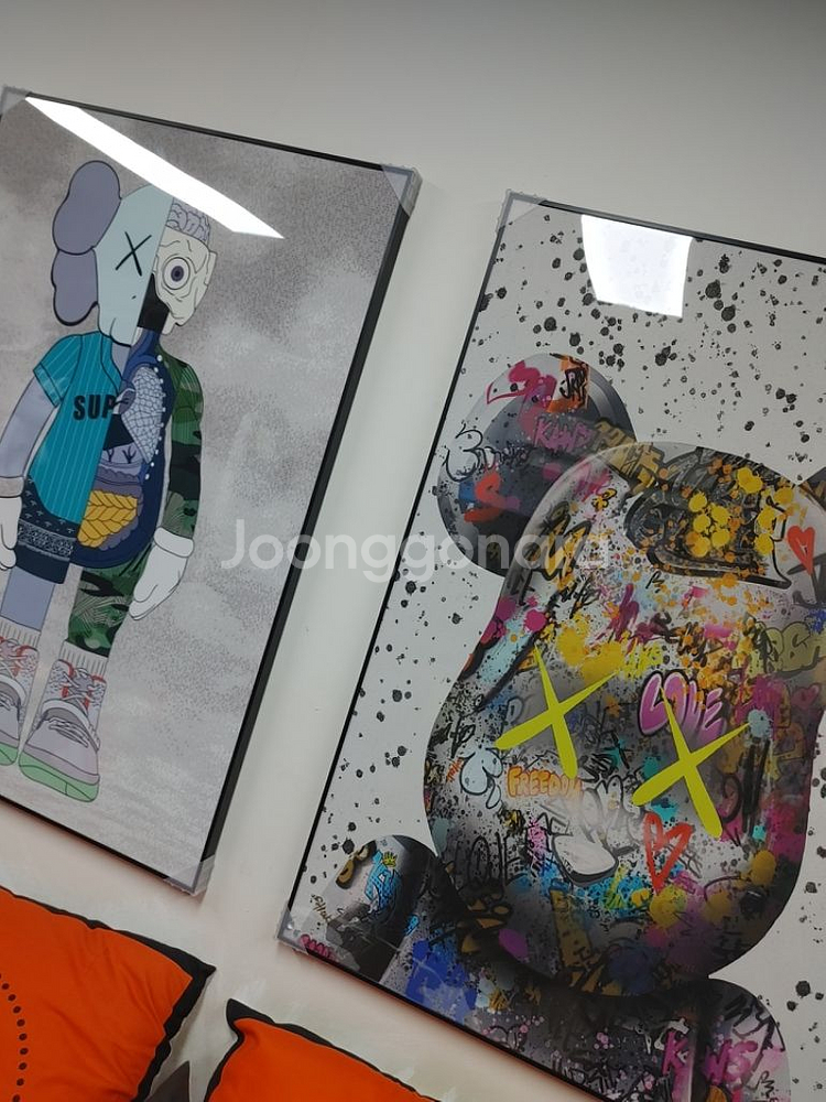카우스 베어브릭 대형 곰 피규어 그림 액자 인테리어액자--2