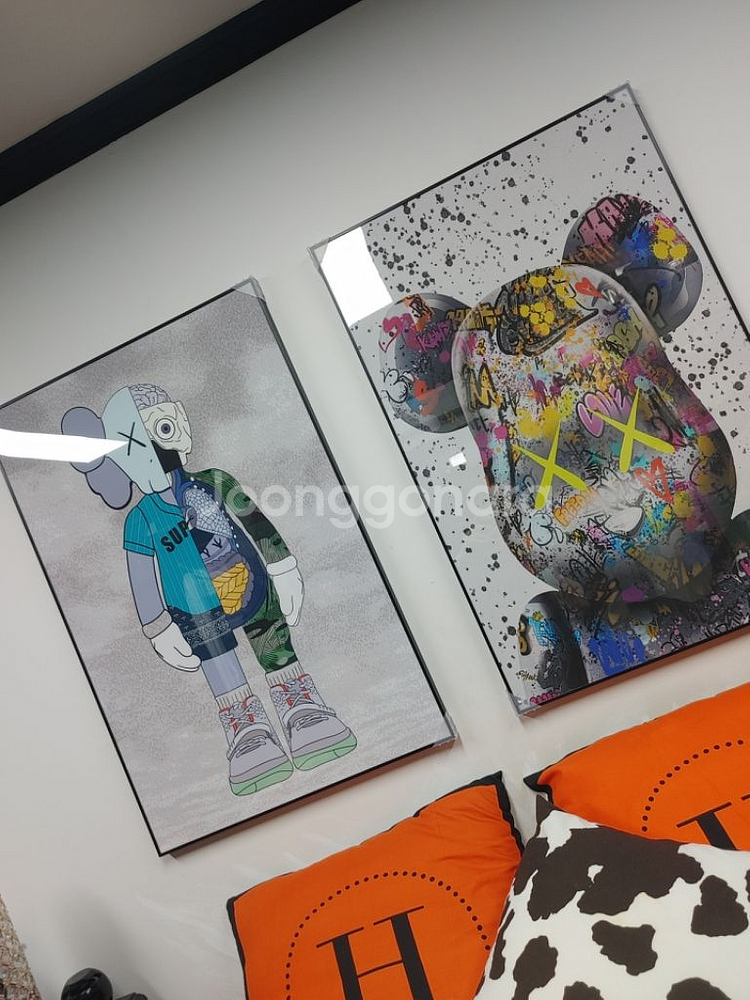 카우스 베어브릭 대형 곰 피규어 그림 액자 인테리어액자--4
