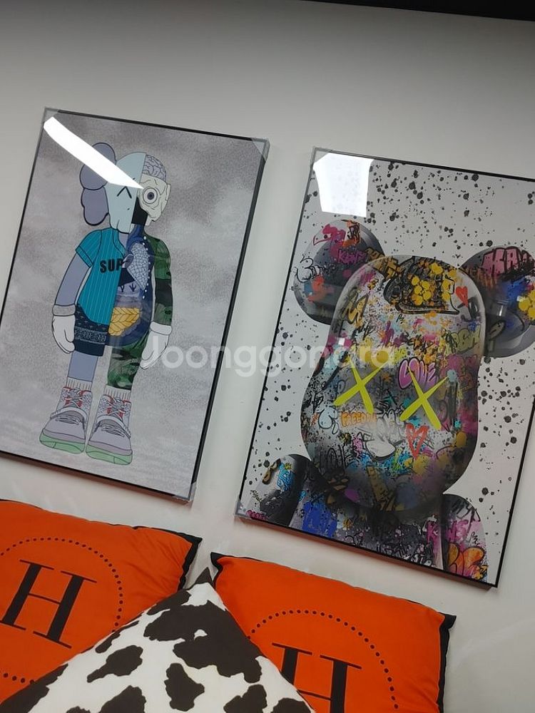 카우스 베어브릭 대형 곰 피규어 그림 액자 인테리어액자--5