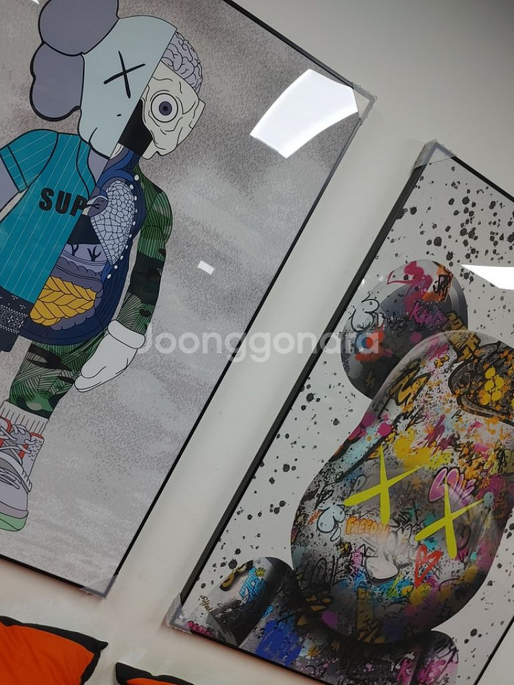 카우스 베어브릭 대형 곰 피규어 그림 액자 인테리어액자--3