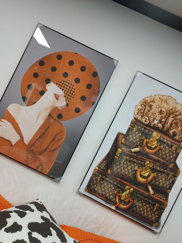 모노그램 컬러포인트 화사한 대형 팝아트 그림 액자--1