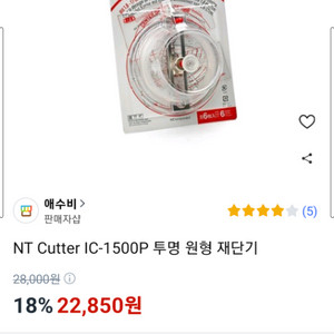 NT Cutter IC-1500P 투명 원형 재단기