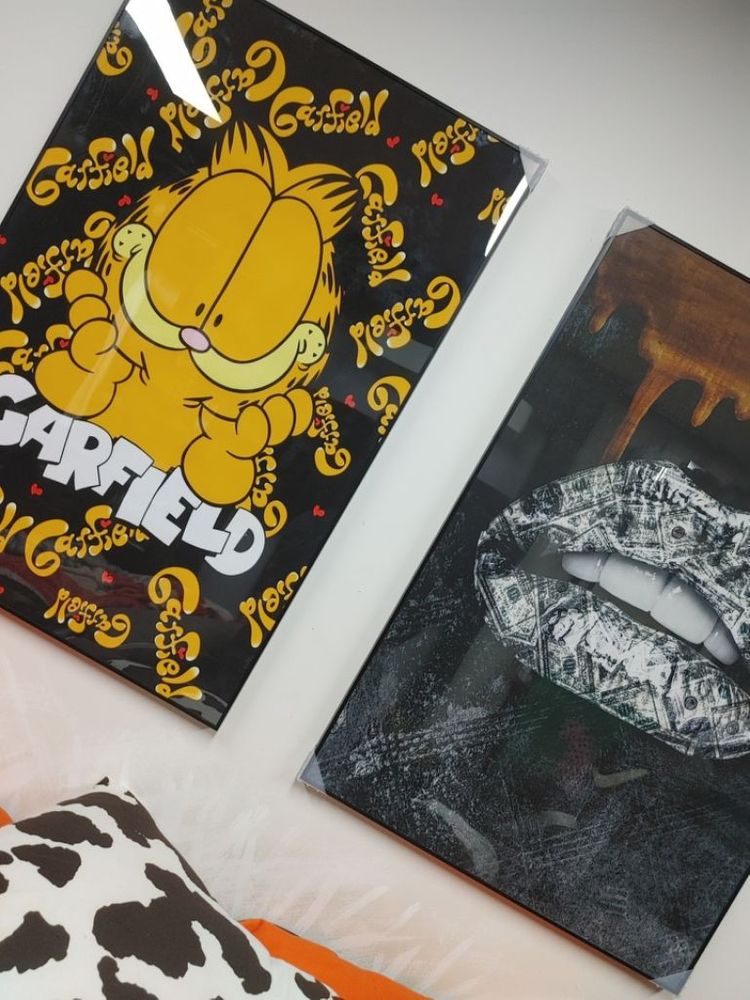 달러 입술 가필드 캐릭터 팝아트 일러스트 인테리어 액자--1