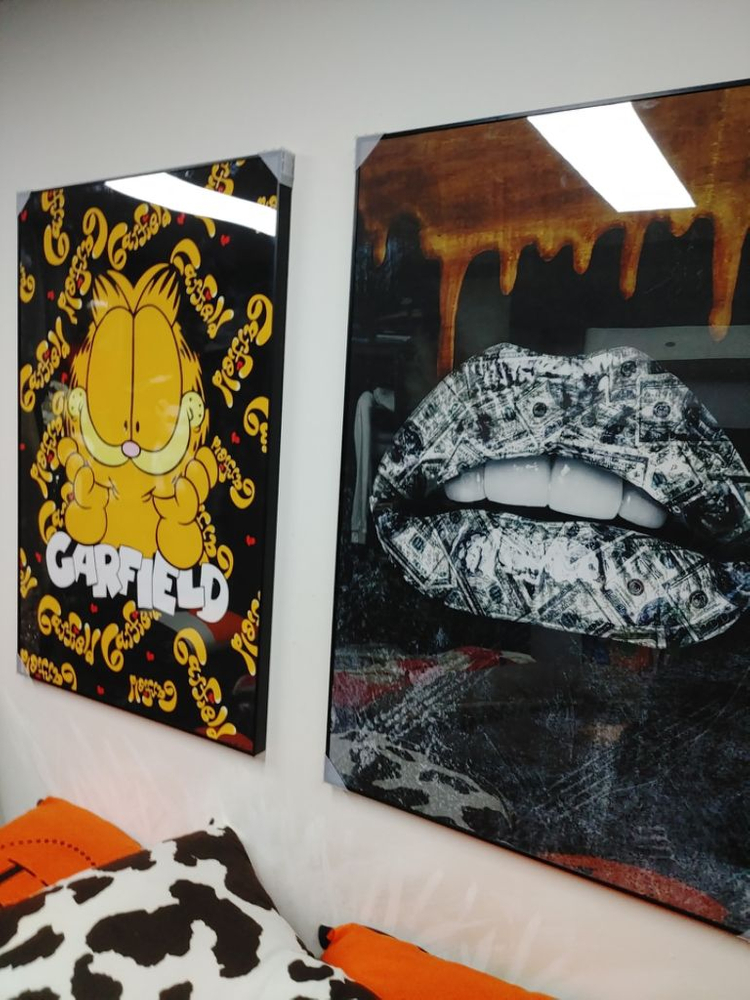 달러 입술 가필드 캐릭터 팝아트 일러스트 인테리어 액자--2