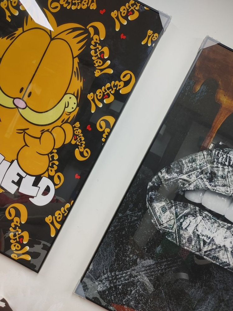 달러 입술 가필드 캐릭터 팝아트 일러스트 인테리어 액자--5