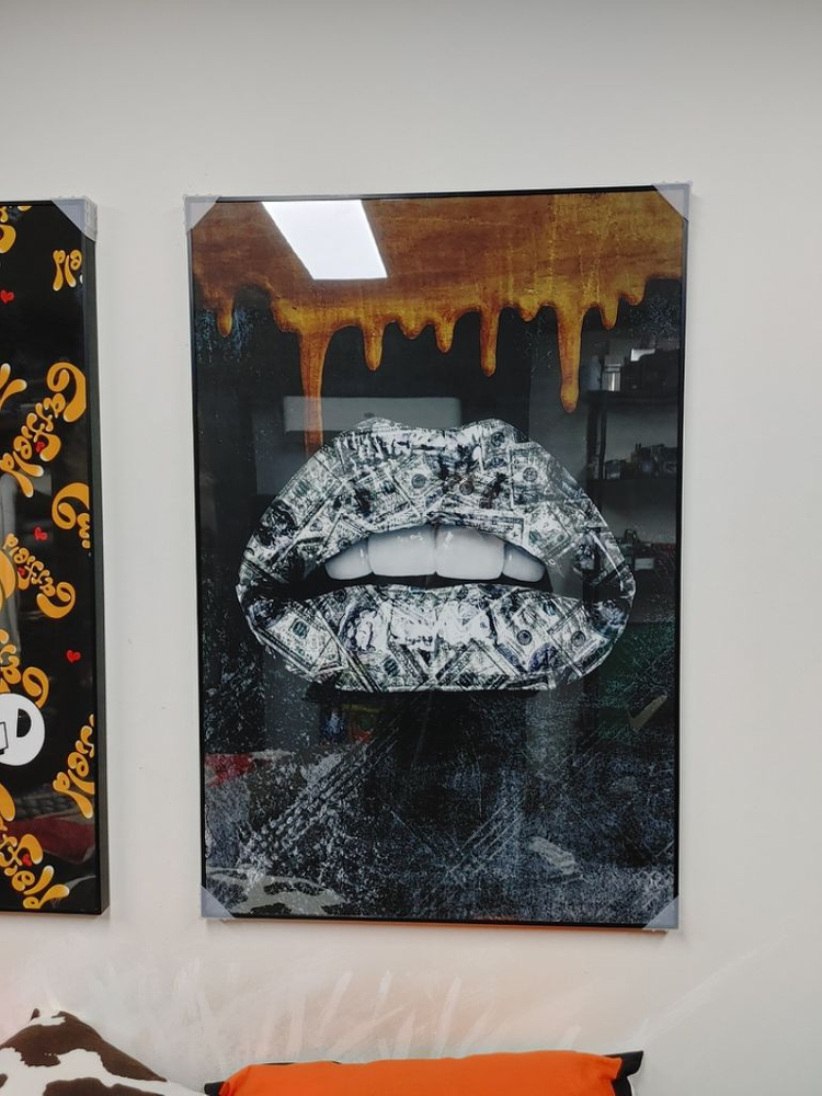 달러 입술 가필드 캐릭터 팝아트 일러스트 인테리어 액자--6