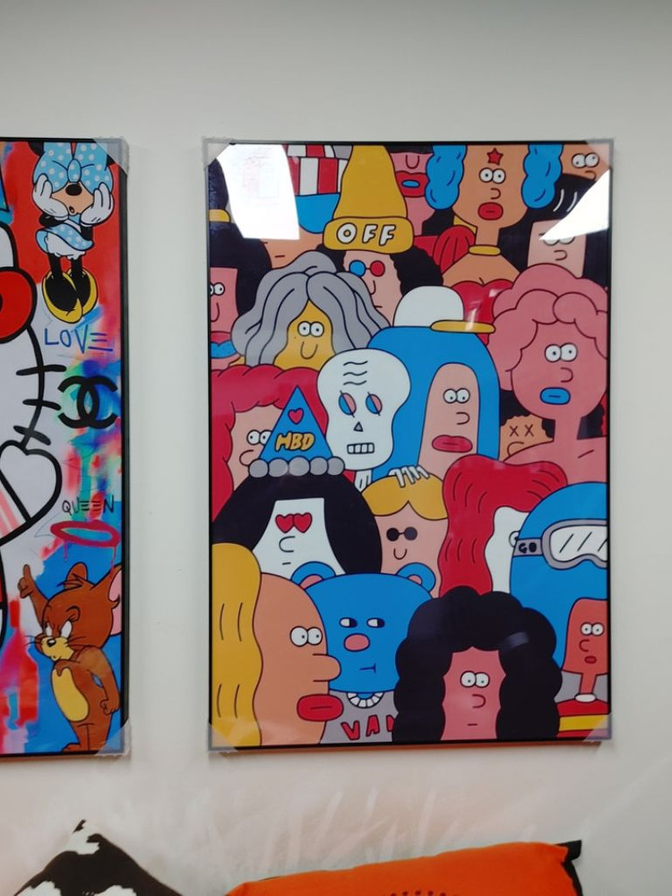 헬로키티 심슨 시티 모던 팝아트 인테리어 포스터 액자--1