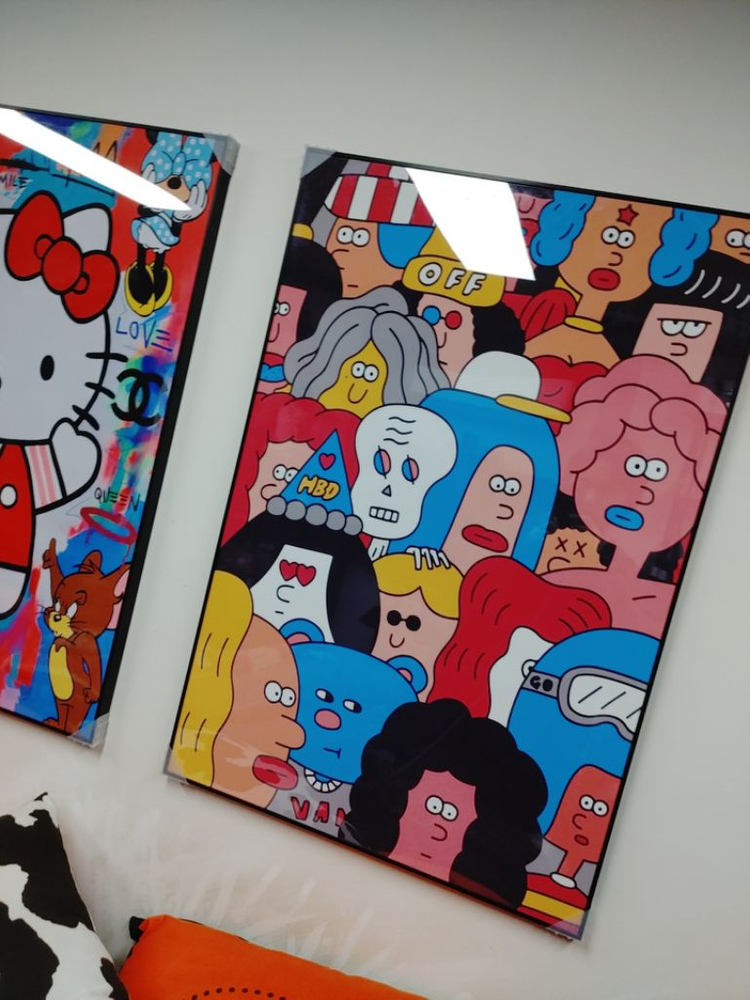 헬로키티 심슨 시티 모던 팝아트 인테리어 포스터 액자--3