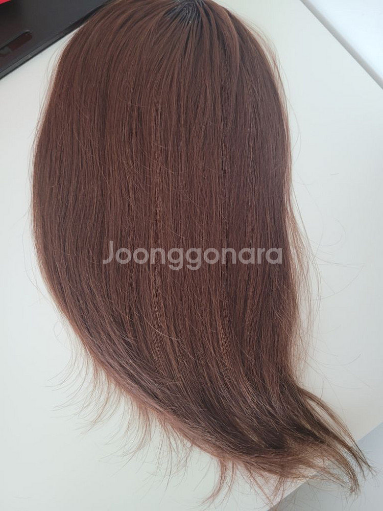 붙임머리 20인치 브라운 천연모--1