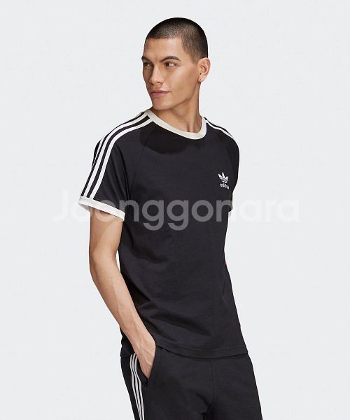 3-STRIPES TEE BLACK _ L sizze--2