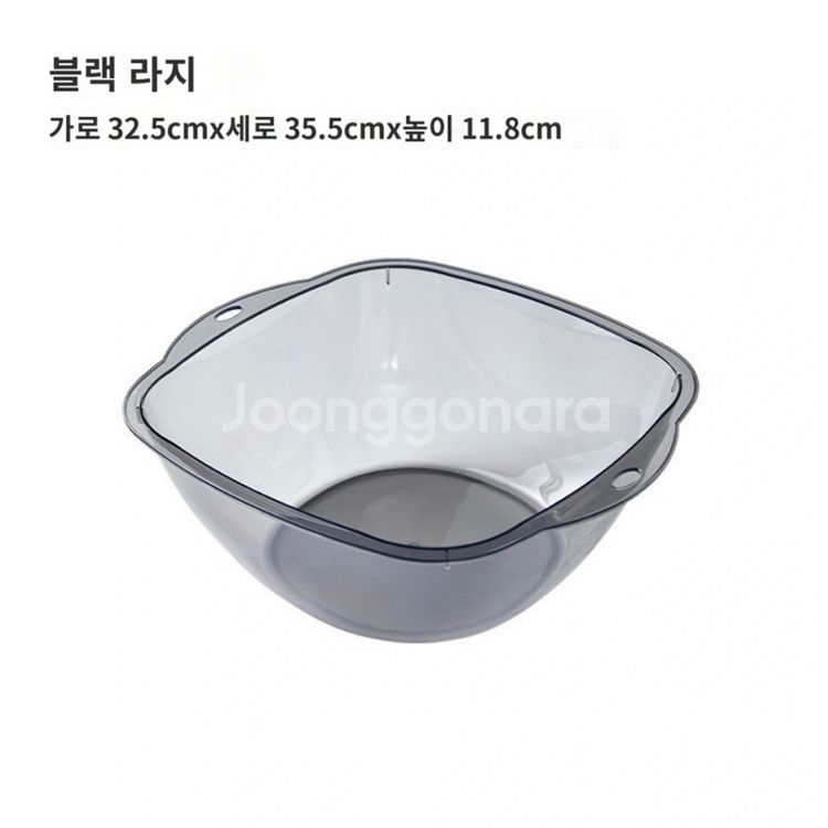 새상품-다용도 투명대야 블랙/블루/투명--4