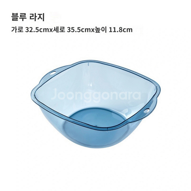 새상품-다용도 투명대야 블랙/블루/투명--6