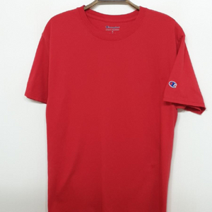 (M) 챔피온 반팔티 빨강 무지 면티셔츠