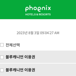 블루캐니언 8/3-8/4 티켓 2장