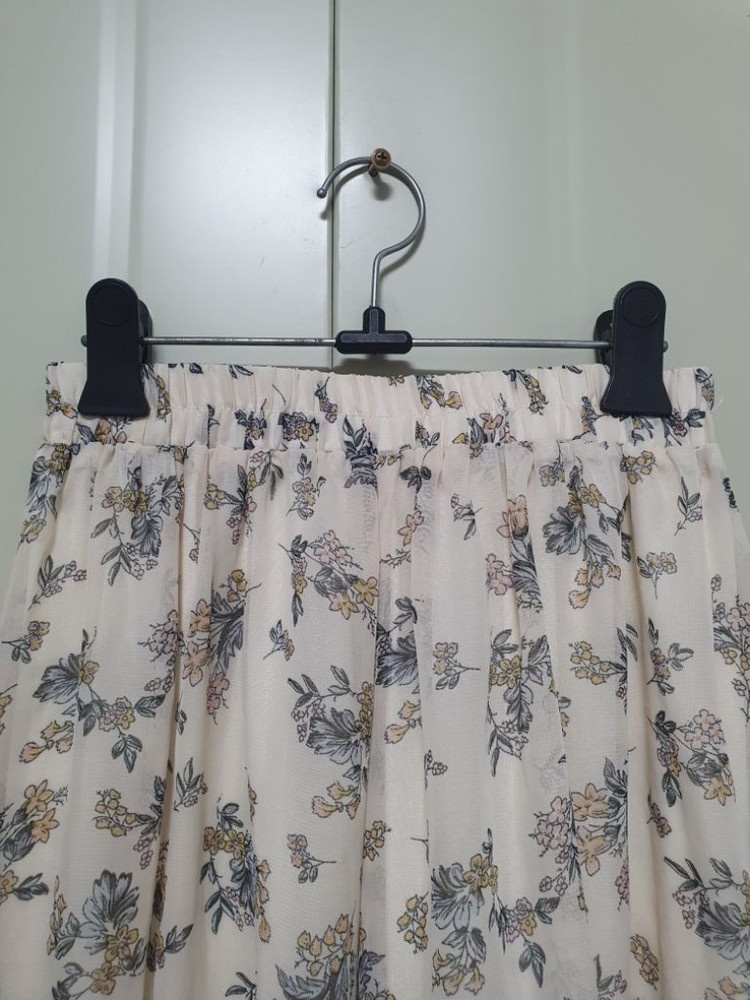 N특가새)꽃무늬 쉬폰 롱 스커트.맥시.플레어 이미지