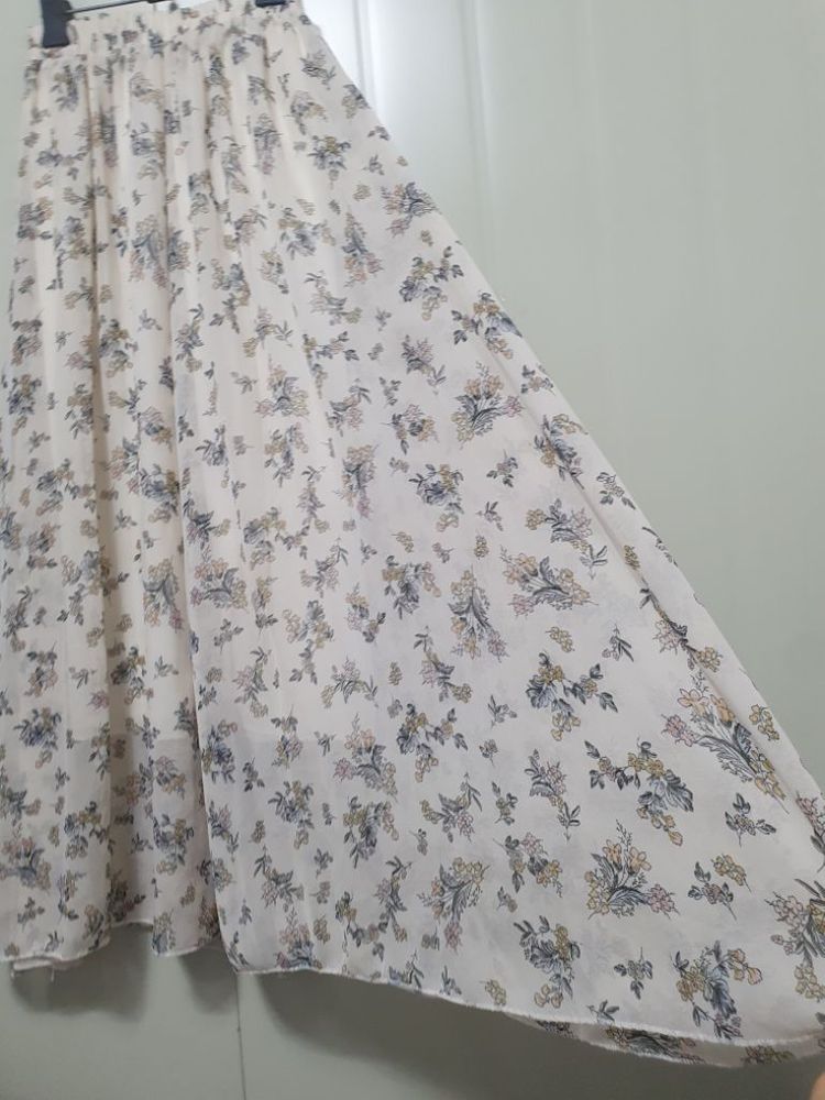 N특가새)꽃무늬 쉬폰 롱 스커트.맥시.플레어 이미지