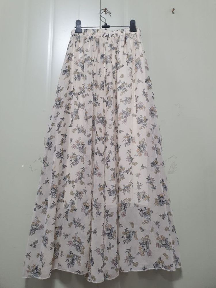N특가새)꽃무늬 쉬폰 롱 스커트.맥시.플레어 이미지