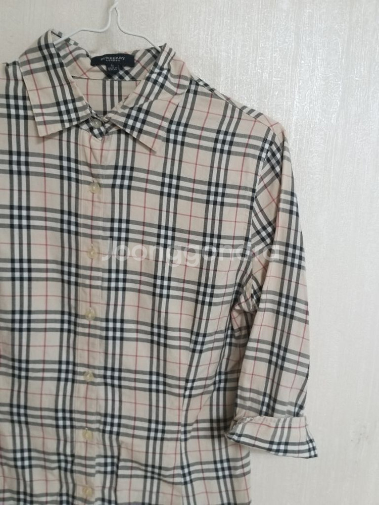 명품 버버리 여성 반팔 체크셔츠 (슬림95)--1