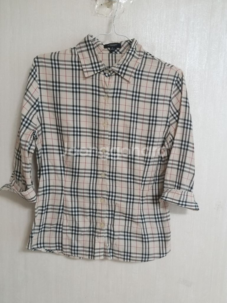 명품 버버리 여성 반팔 체크셔츠 (슬림95)--5