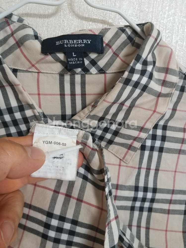 명품 버버리 여성 반팔 체크셔츠 (슬림95)--3