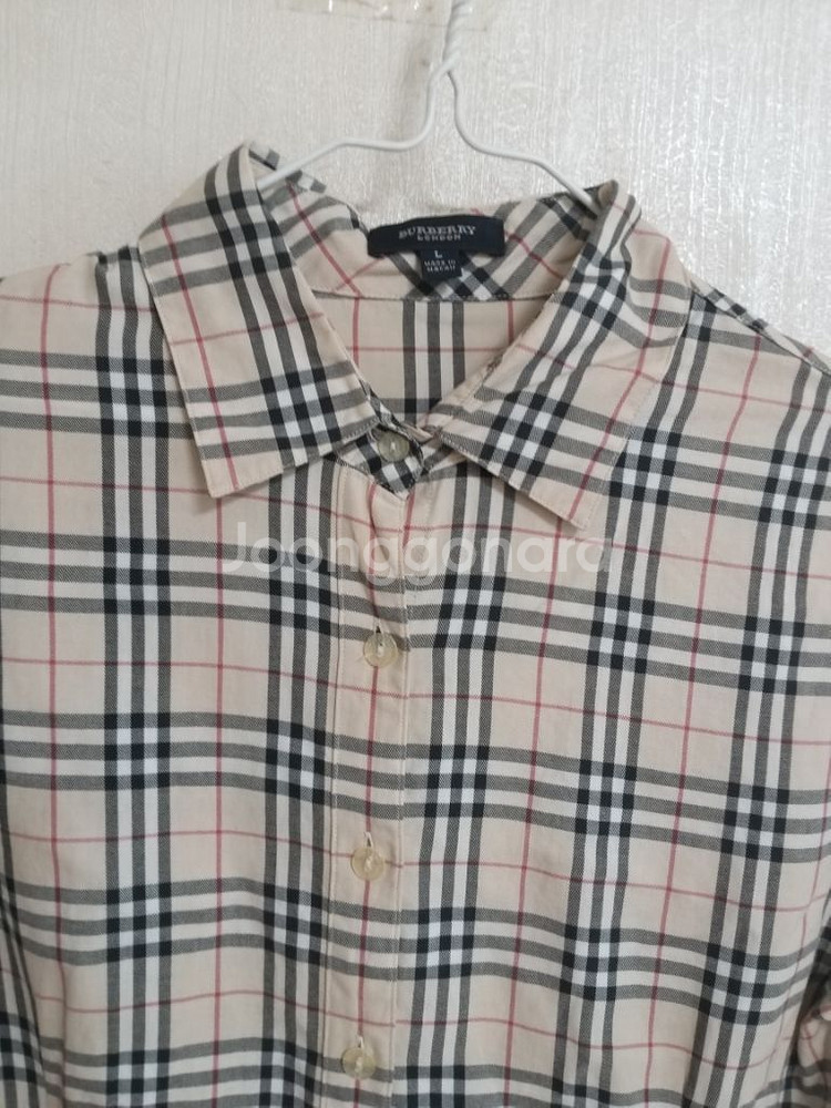명품 버버리 여성 반팔 체크셔츠 (슬림95)--2