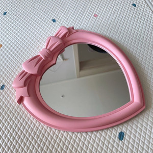 하트리본 핑크 벽걸이 겸 탁상용 거울
