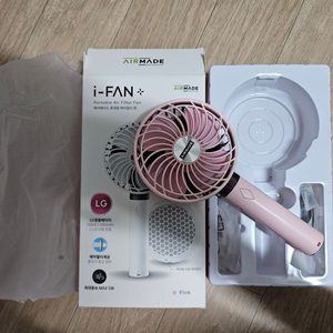 에어메이드 손선풍기 핑크 LG정품배터리 새상품