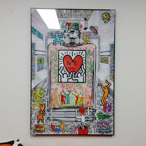 키스헤링 샤넬향수병 오마쥬 팝아트 대형 인테리어 액자