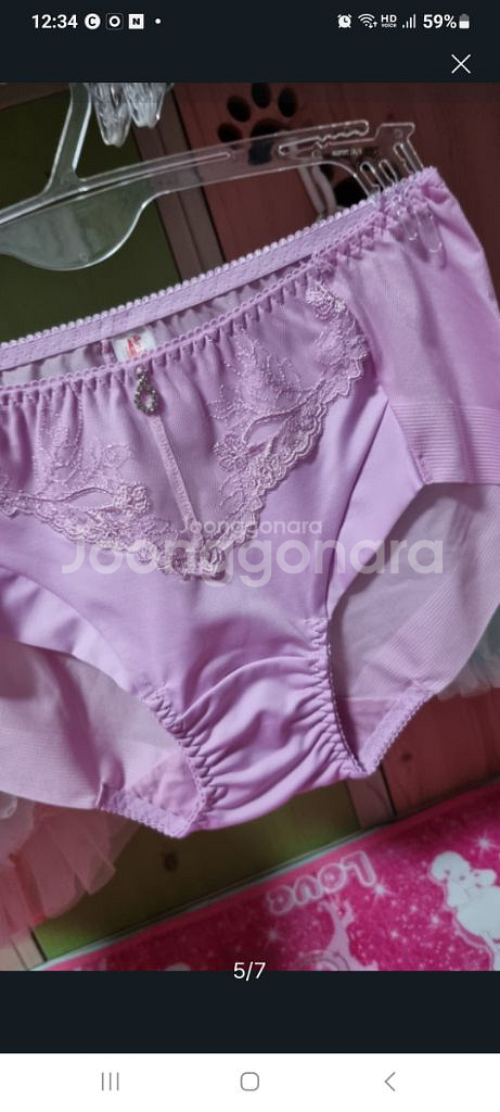 비너스아르보 바이올렛큐빅 자수노라인팬티 90~95--2