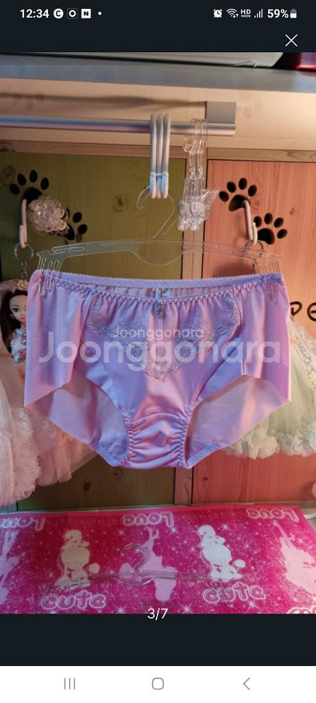 비너스아르보 바이올렛큐빅 자수노라인팬티 90~95--4