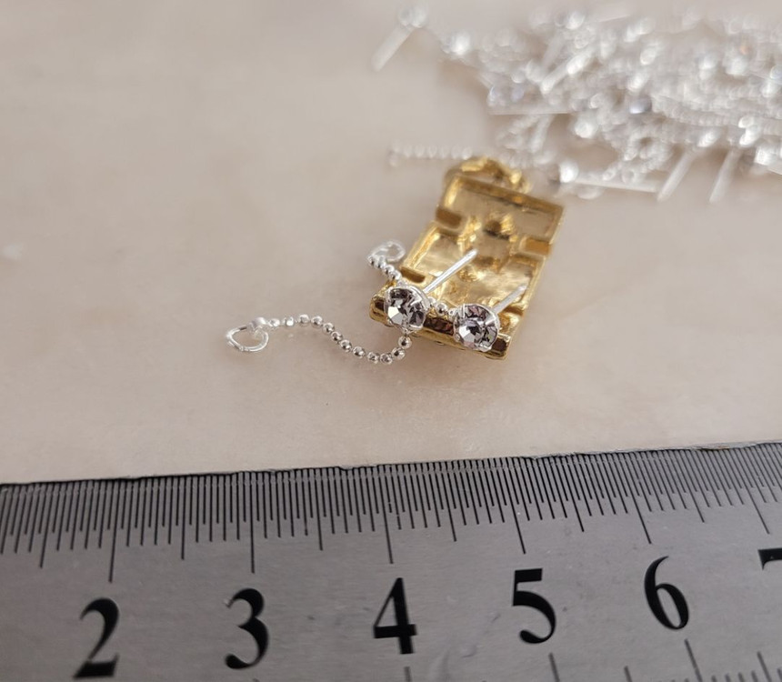 실버색상 체인 귀걸이포스트 100개 일괄--1