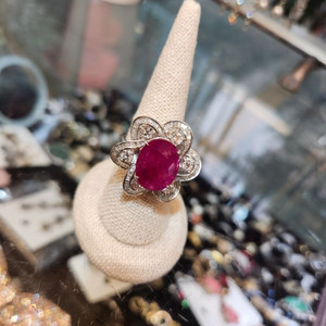 6ct 루비 다이아 반지 18k