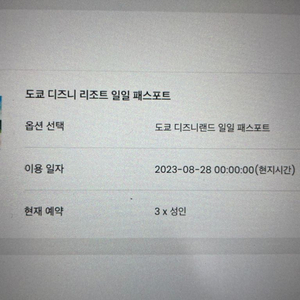 도쿄 디즈니랜드 일일패스포트