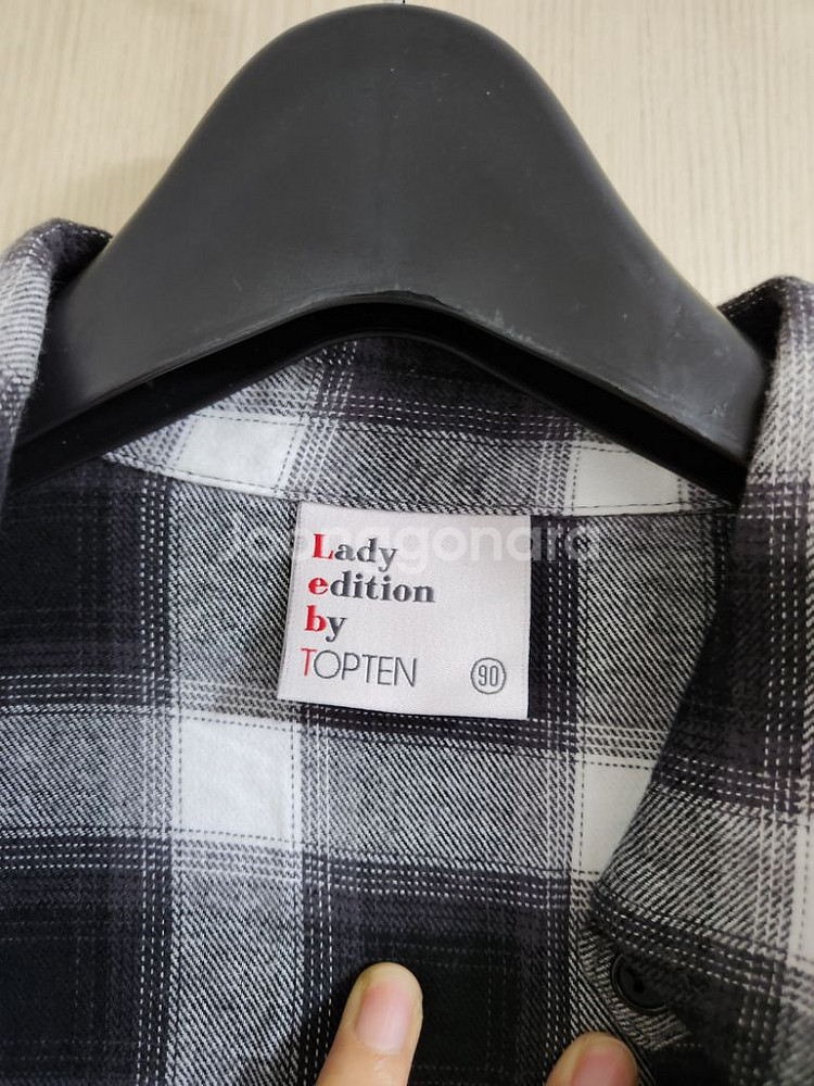 새제품-체크 롱셔츠 원피스 피치기모--5