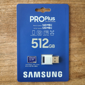 (새상품)삼성 SD카 PRO Plus 512GB+리더기
