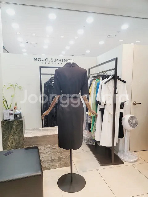 새옷) 모조에스핀 더블버튼 벨트 포인트 반팔 정장원피스--2