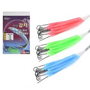 고급 갈치바늘 5봉지 장축광 원형튜브 바늘3호목줄20