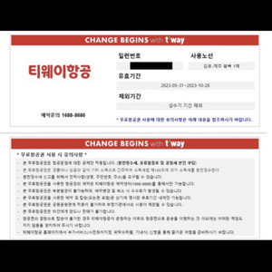 티웨이 제주도 항공권