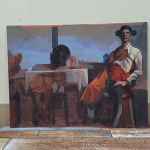 박소현 작가 유화 그림 관모 쓴 남자